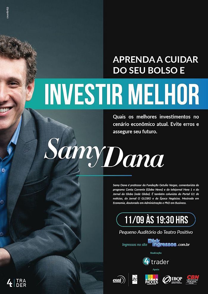 Palestra com Samy Dana será no dia 11 de setembro, em Curitiba  (Divulgação)