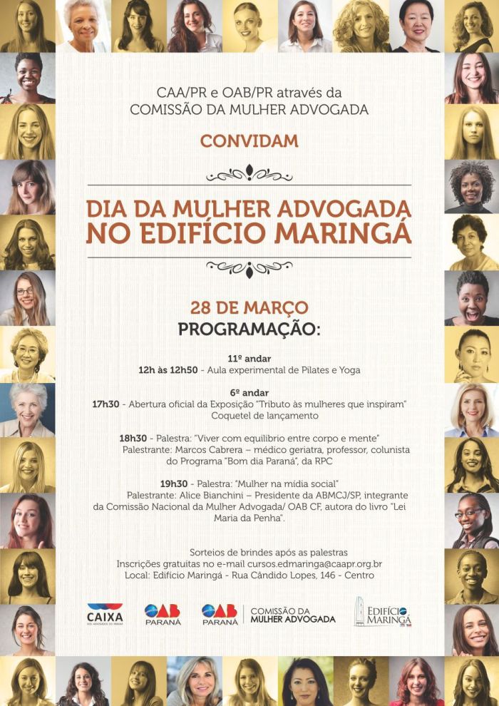 Inscrições gratuitas pelo e-mail cursos.edmaringa@caapr.org.br - Foto: Divulgação