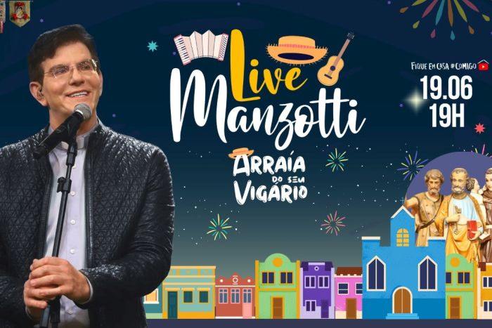 Padre Reginaldo Manzotti faz Live Solidária Junina nesta sexta-feira, 19 de junho