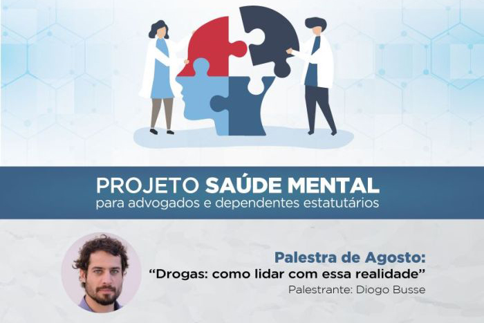 Como lidar com a realidade das drogas será tema de palestra do Projeto Saúde Mental