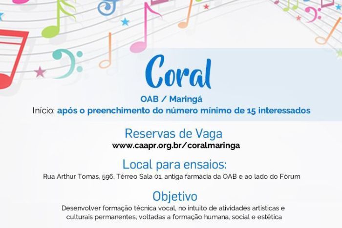 CAA/PR anuncia expansão do projeto do Coral para a Subseção de Maringá
