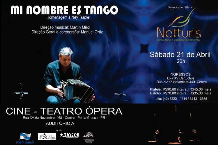 Sábado é noite de tango no Cine Teatro Ópera de Ponta Grossa