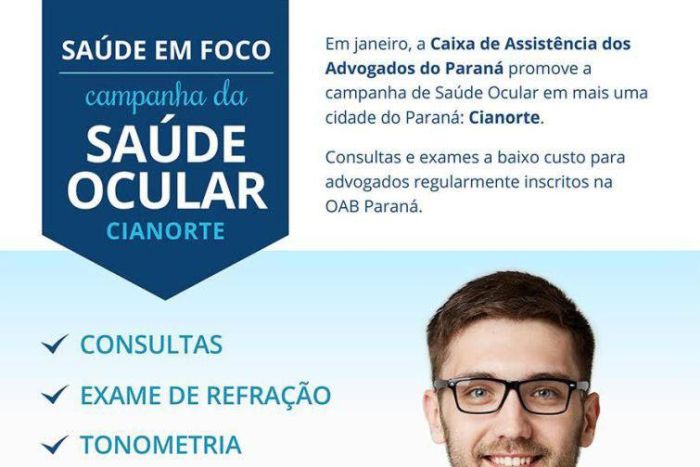 Caixa dos Advogados promove campanha de saúde ocular em Cianorte
