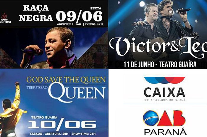 Três shows em Curitiba com desconto para advogados neste fim de semana
