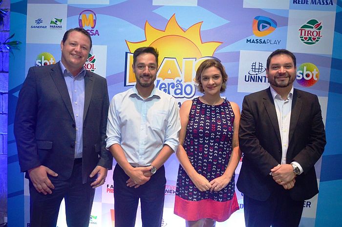 Emanuel Peruzzo (executivo de contas da Rede Massa), Rogério Leal (Gerente de Marketing e Comunicação da Central PR, SP e RJ do Sicredi), Mariana Velloso (Gerente de Mídia da Agência Morya), Jairson Belisário (gerente de meios eletrônicos de pagamento do Sicredi).