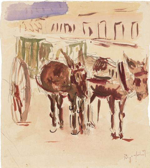 Paul Garfunkel - Carroça I, dec. 1950, Aquarela sobre papel