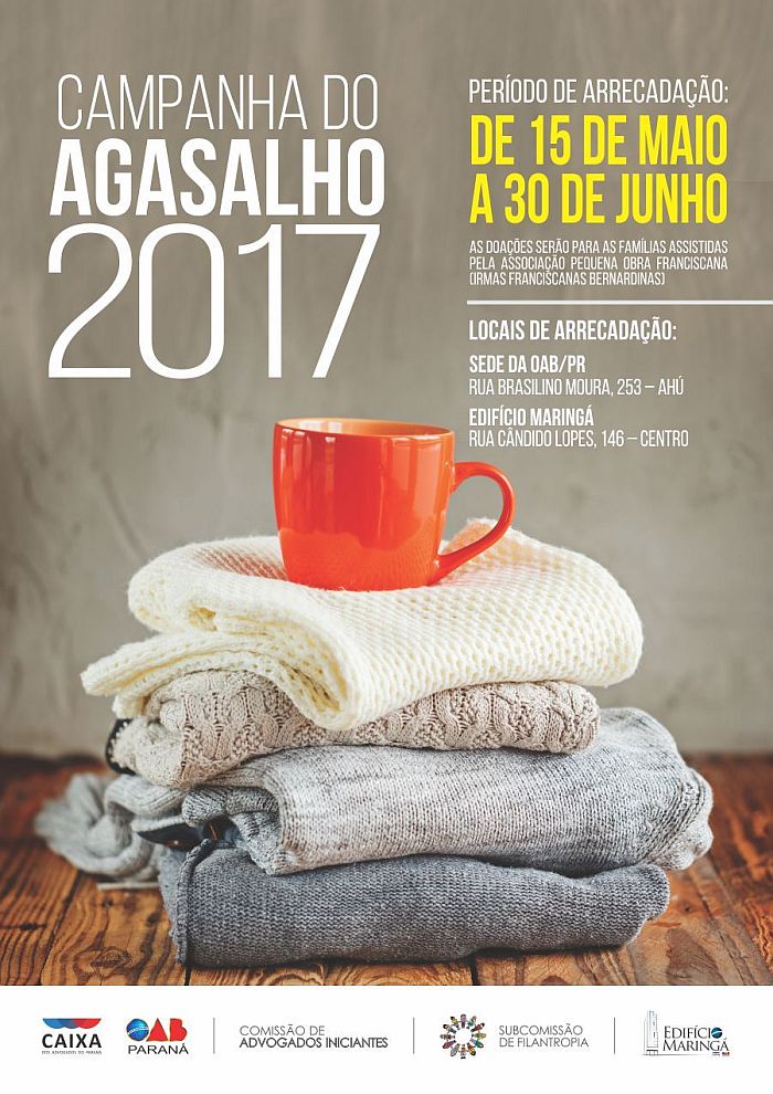 Doações podem ser feitas até o dia 30 de junho, na sede da Seccional ou no Edifício Maringá