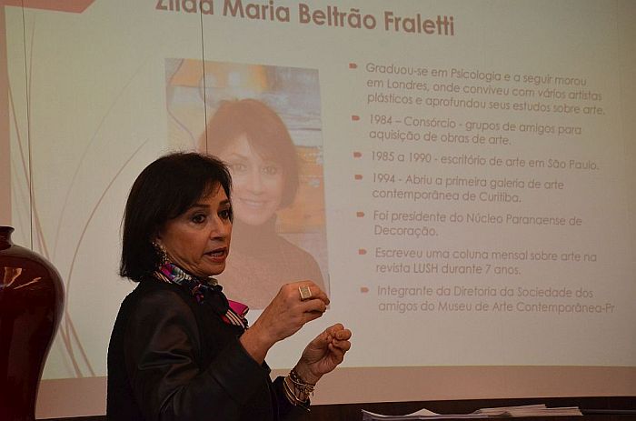 A galerista Zilda Fraletti ministrou palestra sobre o mercado de artes durante o evento A galerista Zilda Fraletti ministrou palestra sobre o mercado de artes durante o evento