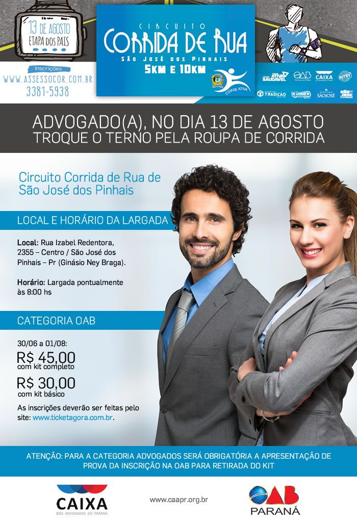 Corrida de Rua vai acontecer no Dia dos Pais