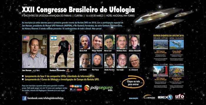 XXII Congresso Brasileiro de Ufologia acontece de 16 a 18 de março em Curitiba - Foto: Divulgação XXII Congresso Brasileiro de Ufologia acontece de 16 a 18 de março em Curitiba - Foto: Divulgação
