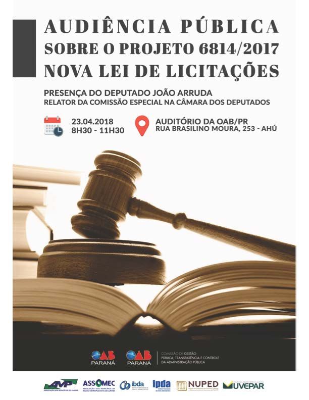 Audiência será realizada no dia 23 de abril, em Curitiba - Foto: Divulgação Audiência será realizada no dia 23 de abril, em Curitiba - Foto: Divulgação