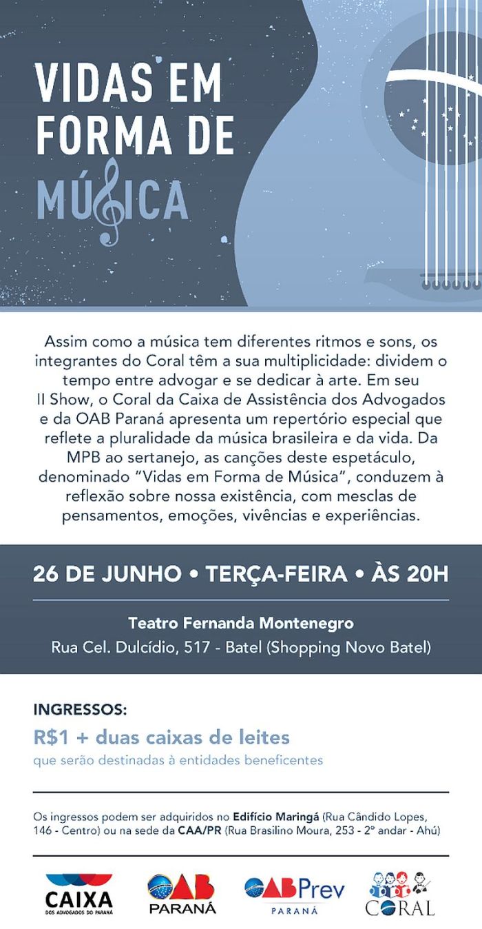 Grupo vocal apresentará 'Vidas em forma de música' no Teatro Fernanda Montenegro - Foto: Divulgação