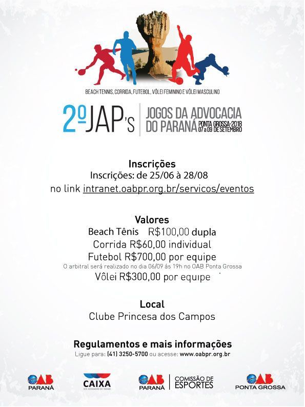 2º JAP´s vai acontecer no feriado da Independência e deve reunir advocacia de todo Paraná - Foto: Divulgação