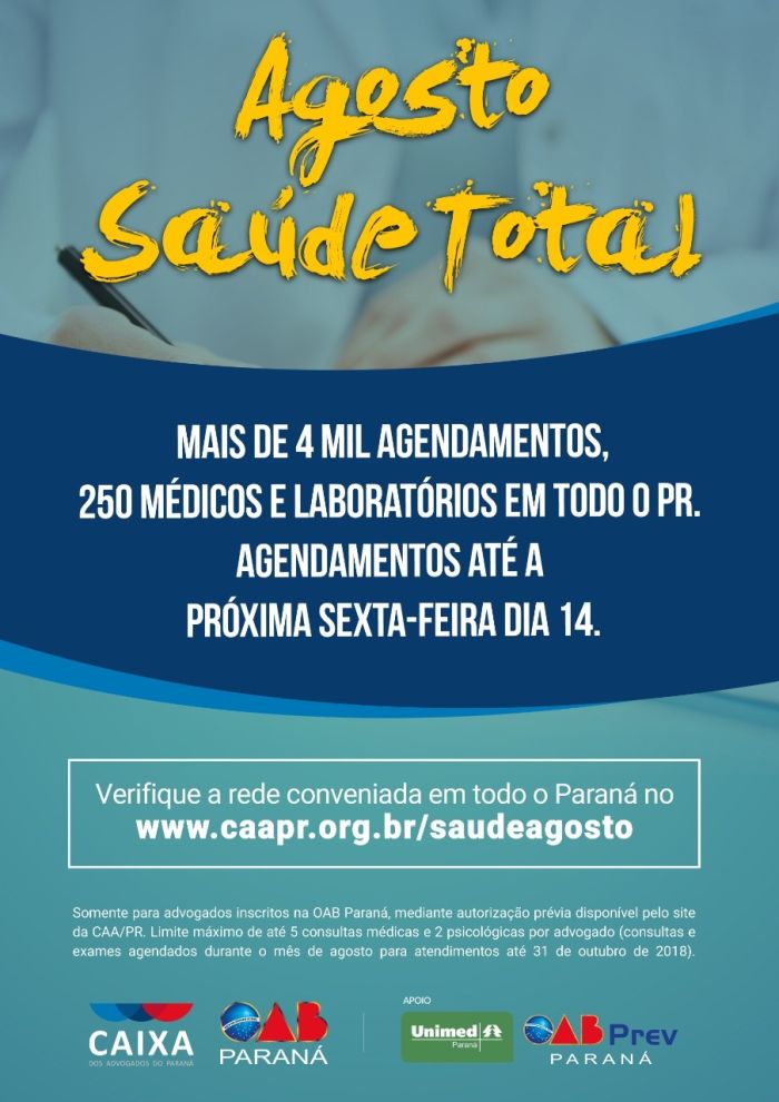 Campanha que iniciou em 1º de agosto já registra mais de 4,6 mil agendamentos de consultas e exames - Foto: Divulgação