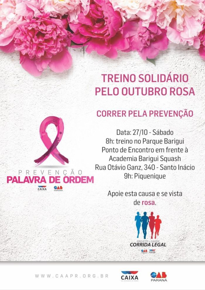 Evento que tem como slogan “Correr pela prevenção” acontece no Parque Barigui a partir das 8 horas - Foto: Divulgação