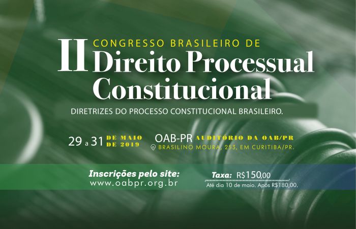 Evento será realizado de 29 a 31 de maio, na sede da OAB Paraná, em Curitiba - Foto: Divulgação Evento será realizado de 29 a 31 de maio, na sede da OAB Paraná, em Curitiba - Foto: Divulgação