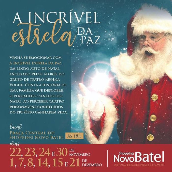 Shopping Novo Batel inicia as festividades natalinas nesta sexta-feira (22) - Foto: Divulgação Shopping Novo Batel inicia as festividades natalinas nesta sexta-feira (22) - Foto: Divulgação