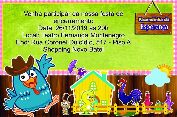O espetáculo Fazendinha da Esperança acontece na terça-feira, 26 de novembro - Foto: Divulgação O espetáculo Fazendinha da Esperança acontece na terça-feira, 26 de novembro - Foto: Divulgação