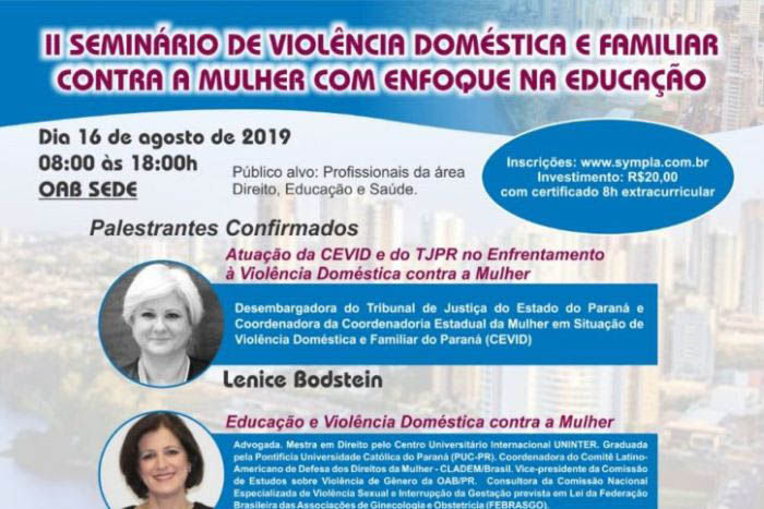CAA/PR apoia seminário sobre violência doméstica e familiar contra a mulher