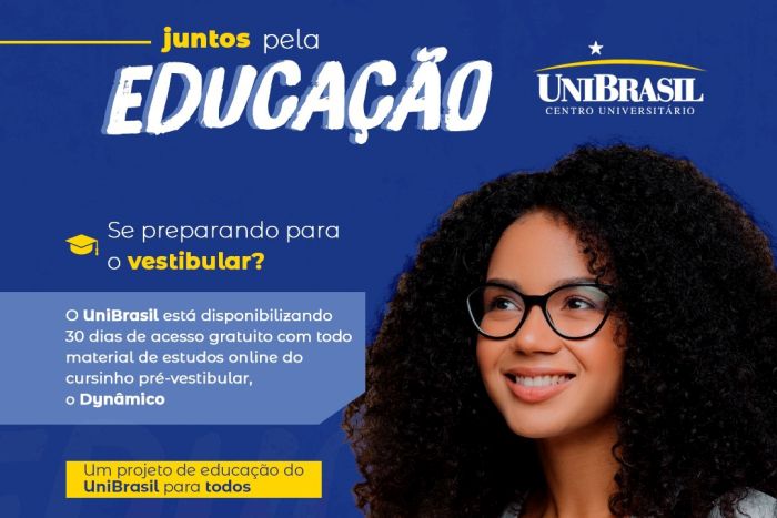 Projeto de educação do UniBrasil oferece acesso gratuito à um dos melhores cursinhos pré-vestibular de Curitiba