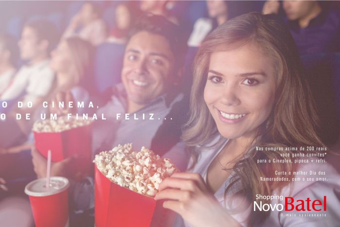 Ingressos para cinema e jantar romântico compõem Campanha do Dia dos Namorados do Novo Batel