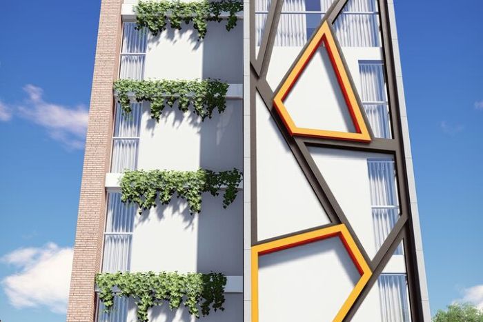 Fachada do Urban 7 da ATR Incorporadora surpreende com design inovador e efeitos em 3D